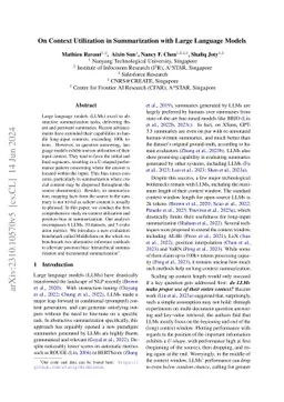 On Context Utilization in Summarization with Large Language Models