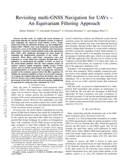 Revisiting multi-GNSS Navigation for UAVs -- An Equivariant Filtering
  Approach