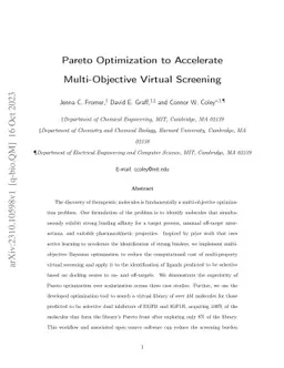 Pareto Optimization to Accelerate Multi-Objective Virtual Screening