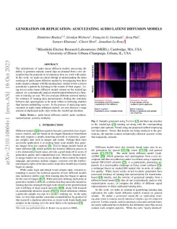 Generation or Replication: Auscultating Audio Latent Diffusion Models