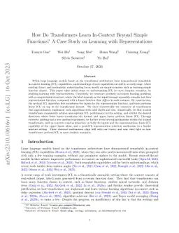 How Do Transformers Learn In-Context Beyond Simple Functions? A Case
  Study on Learning with Representations