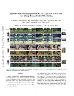 DynVideo-E: Harnessing Dynamic NeRF for Large-Scale Motion- and
  View-Change Human-Centric Video Editing
