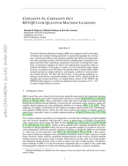Certainty In, Certainty Out: REVQCs for Quantum Machine Learning