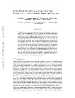 Zero-Shot Robotic Manipulation with Pretrained Image-Editing Diffusion
  Models
