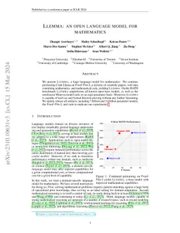 Llemma: An Open Language Model For Mathematics