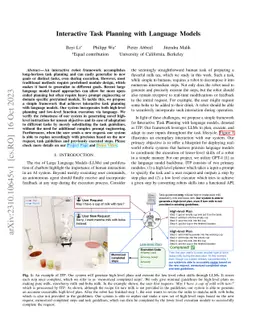 Interactive Task Planning with Language Models