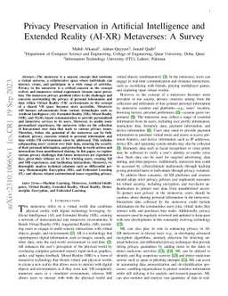 Privacy Preservation in Artificial Intelligence and Extended Reality
  (AI-XR) Metaverses: A Survey