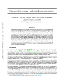 Unbiased Watermark for Large Language Models