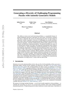 ACES: Generating Diverse Programming Puzzles with with Autotelic
  Generative Models