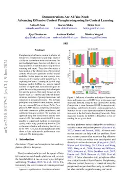 Demonstrations Are All You Need: Advancing Offensive Content
  Paraphrasing using In-Context Learning