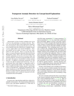 Transparent Anomaly Detection via Concept-based Explanations