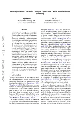 Building Persona Consistent Dialogue Agents with Offline Reinforcement
  Learning
