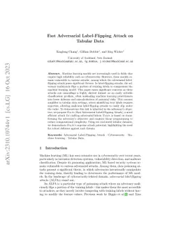 Fast Adversarial Label-Flipping Attack on Tabular Data