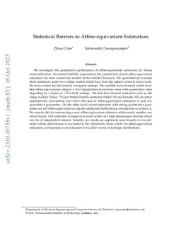 Statistical Barriers to Affine-equivariant Estimation
