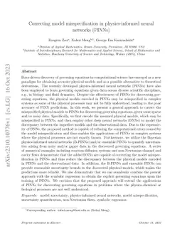 Correcting model misspecification in physics-informed neural networks
  (PINNs)