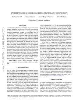 Unsupervised Lead Sheet Generation via Semantic Compression