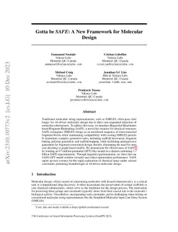 Gotta be SAFE: A New Framework for Molecular Design