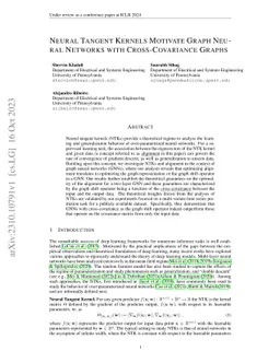 Neural Tangent Kernels Motivate Graph Neural Networks with
  Cross-Covariance Graphs