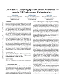 Get-A-Sense: Designing Spatial Context Awareness for Mobile AR
  Environment Understanding