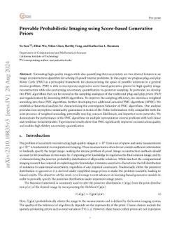 Provable Probabilistic Imaging using Score-Based Generative Priors