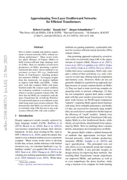 Approximating Two-Layer Feedforward Networks for Efficient Transformers