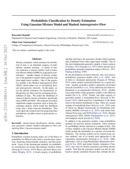 Probabilistic Classification by Density Estimation Using Gaussian
  Mixture Model and Masked Autoregressive Flow
