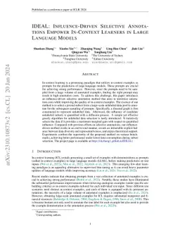 IDEAL: Influence-Driven Selective Annotations Empower In-Context Learners in Large Language Models