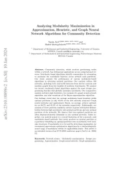 Analyzing Modularity Maximization in Approximation, Heuristic, and Graph
  Neural Network Algorithms for Community Detection