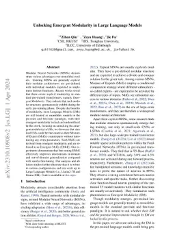 Unlocking Emergent Modularity in Large Language Models