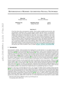 Heterogenous Memory Augmented Neural Networks