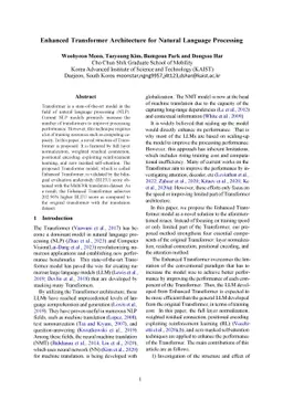 Enhanced Transformer Architecture for Natural Language Processing