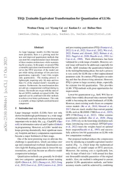 TEQ: Trainable Equivalent Transformation for Quantization of LLMs