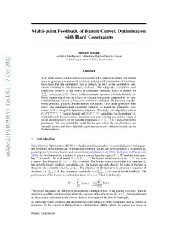 Multi-point Feedback of Bandit Convex Optimization with Hard Constraints