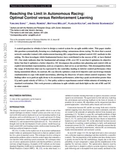 Reaching the Limit in Autonomous Racing: Optimal Control versus
  Reinforcement Learning