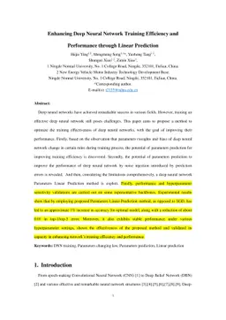 Enhancing Deep Neural Network Training Efficiency and Performance
  through Linear Prediction