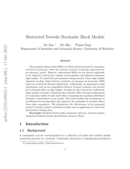 Restricted Tweedie Stochastic Block Models