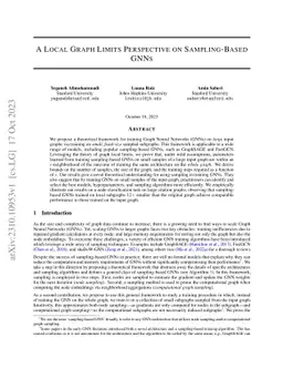 A Local Graph Limits Perspective on Sampling-Based GNNs