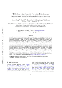 NICE: Improving Panoptic Narrative Detection and Segmentation with
  Cascading Collaborative Learning