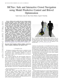 SICNav: Safe and Interactive Crowd Navigation using Model Predictive Control and Bilevel Optimization