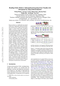 Reading Order Matters: Information Extraction from Visually-rich
  Documents by Token Path Prediction