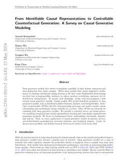From Identifiable Causal Representations to Controllable Counterfactual
  Generation: A Survey on Causal Generative Modeling