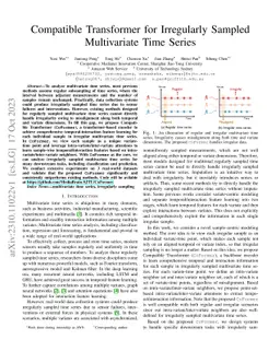 Compatible Transformer for Irregularly Sampled Multivariate Time Series