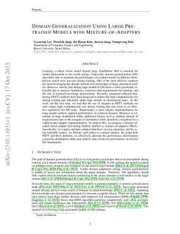 Domain Generalization Using Large Pretrained Models with
  Mixture-of-Adapters