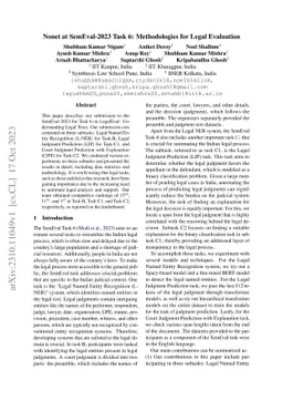 Nonet at SemEval-2023 Task 6: Methodologies for Legal Evaluation