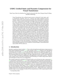 USDC: Unified Static and Dynamic Compression for Visual Transformer