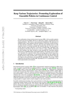 Keep Various Trajectories: Promoting Exploration of Ensemble Policies in
  Continuous Control