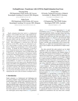FocDepthFormer: Transformer with LSTM for Depth Estimation from Focus