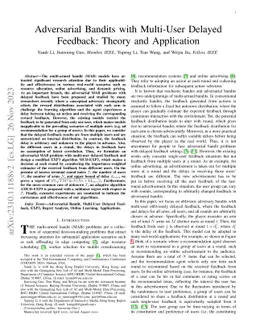 Adversarial Bandits with Multi-User Delayed Feedback: Theory and
  Application