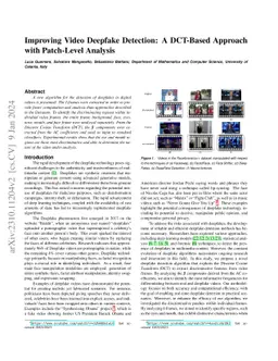 Improving Video Deepfake Detection: A DCT-Based Approach with
  Patch-Level Analysis