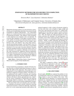 Innovative Methods for Non-Destructive Inspection of Handwritten
  Documents